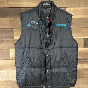 VTG 90's Carolina Panthers NFL Gameday Turbo Sportswear Puffy Vest Large
